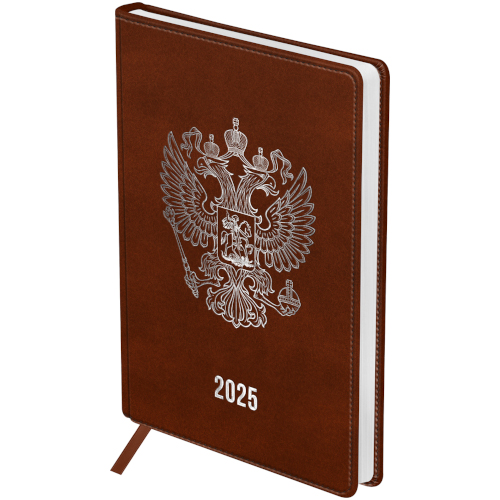 Ежедневник 2025г., А5, 176л., твердый переплет, кожзам, BG "Орел", коричневый, DdA5_61055 