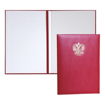 Папка адресная А4 Герб России, бумвинил, красная, deVente, 3078507