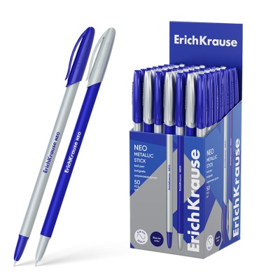 Ручка шариковая Erich Krause "Neo Stick Metallic", синяя, 0,7мм, 61009