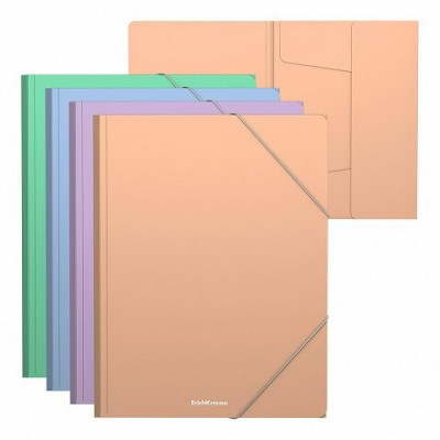 Папка на резинках А4 Erich Krause Matt Pastel Bloom 600мкм, ассорти, 61202