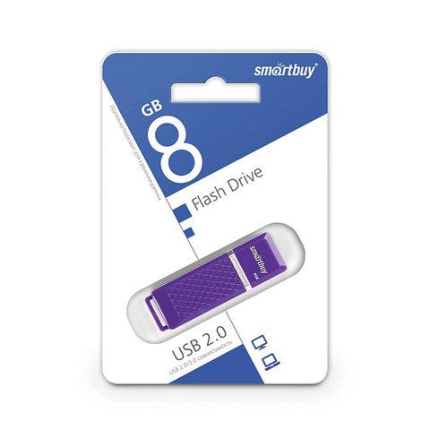 Флеш-диск USB 2.0 8GB Smartduy SB8GBQZ-V фиолетовый