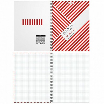 Тетрадь А4 80л на спирали Erich Krause Red Concept, клетка, пластик.обложка, 58338