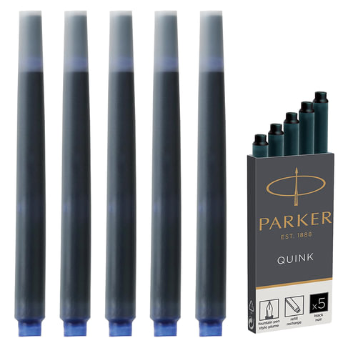 Картридж для перьевой ручки черный, 75мм PARKER "Cartridge Quink" 1950382