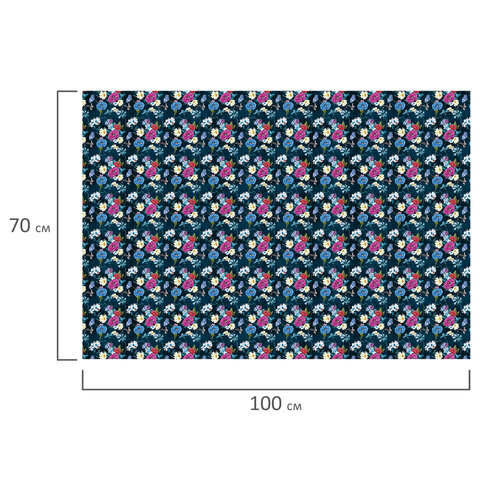 Бумага упаковочная мелованная Night Flowers 70x100см 5 дизайнов ассорти ЗОЛОТАЯ СКАЗКА 70г/м2 591588