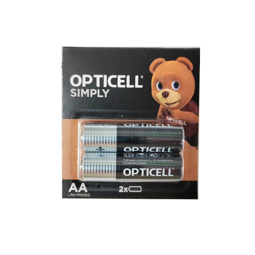 Элемент питания АА 1,5V LR6/316 Alkaline OPTICELL  2шт в блистере