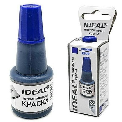 Краска штемпельная IDEAL синяя, 24мл, 7711 153079