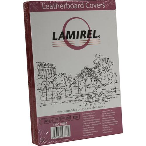 Обложка для переплета картон Lamirel А4 230г/м2 1шт красная CRC78686 