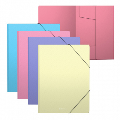 Папка на резинках А4 Erich Krause Diagonal Pastel 600мкм ассорти 50400