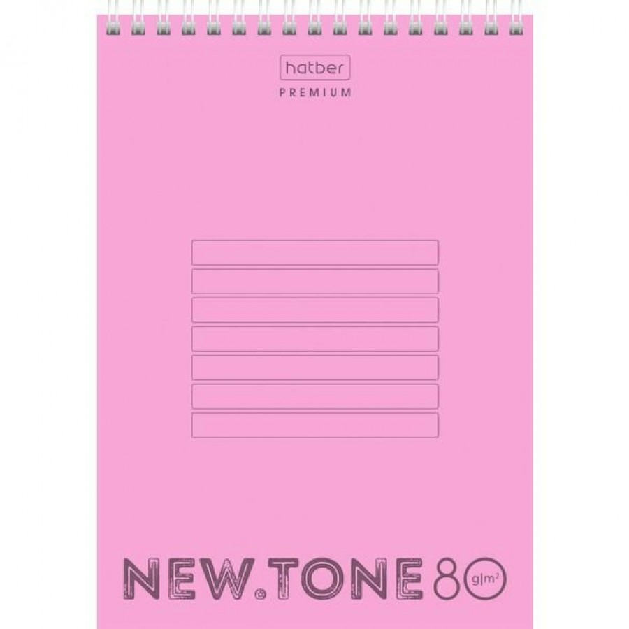 Блокнот А5 80л спираль Хатбер New.Tone пластик.обл 05018 Пион