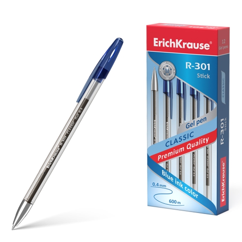 Ручка гелевая синяя Erich Кrause R-301 Classic Gel Stick 0.5мм 53346