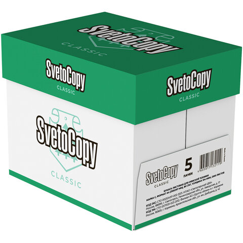 Бумага офисная А4 SvetoCopy 80 г/м2 500л белая