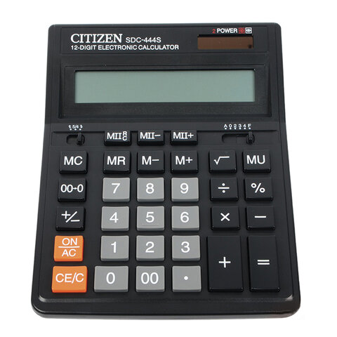 Калькулятор Citizen SDC-444S 12-разр черный