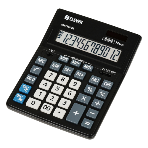 Калькулятор Eleven Business Line CDB1201-BK, 12 разр, двойное питание, 155*205*35мм, черный