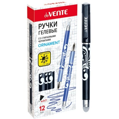 Ручка гелевая Пиши-стирай deVente Орнамент 0,7мм синяя 5051842