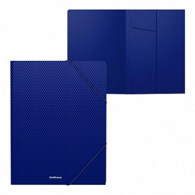 Папка на резинках А4 Erich Krause Diamond Total Blue 550мкм синяя 54908
