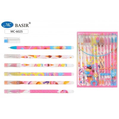 Ручка гелевая Пиши-стирай Basir, 0,5мм, синяя, Десерт, МС-6025