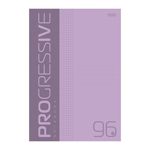 Тетрадь А4 96л клетка Хатбер "PROGRESSIVE", пластиковая обложка фиолетовая, 96Т4В1, 084965