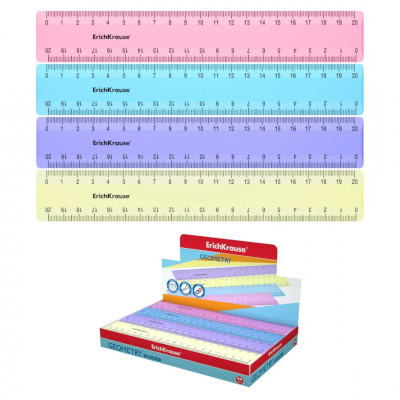 Линейка пластиковая 20см E.Krause Pastel 49547