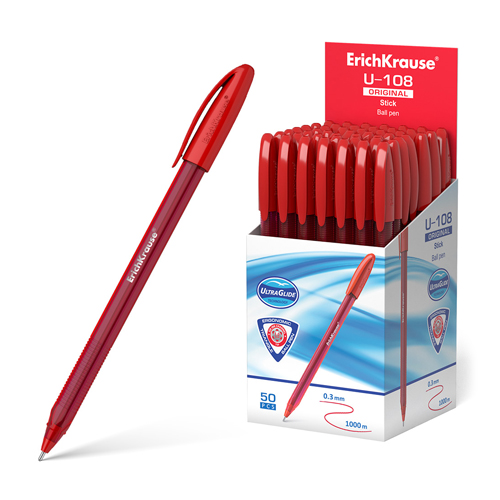 Ручка шариковая Erich Krause "U-108 Original Stick" красная, 1мм, 47597