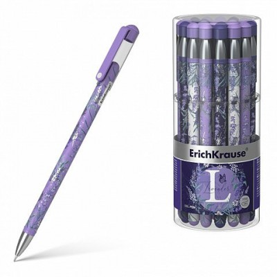 Ручка гелевая черная Erich Krause "Lavender Stick", 0,38мм, 56694 